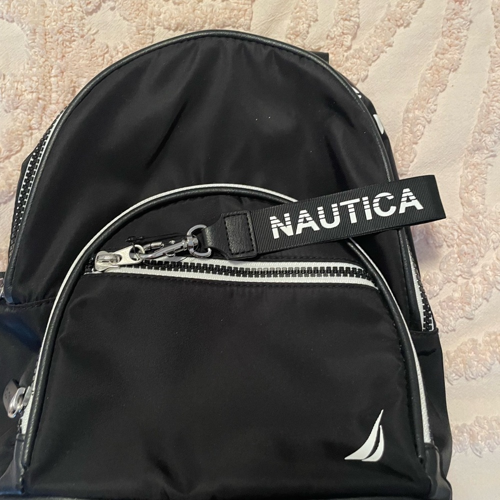 Nautica Black Backpack Sporty Design with Logo